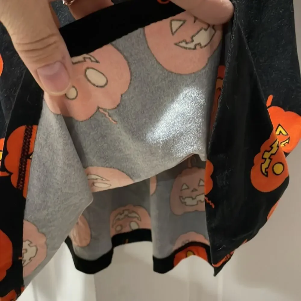 No comment 7/8 black Halloween pumpkin dress worn once euc washable soft stretch